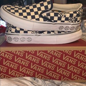 dark blue slip on vans